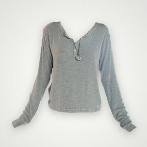 Brandy Melville/ J.Galt Gray Callan Thermal Long Sleeve Top